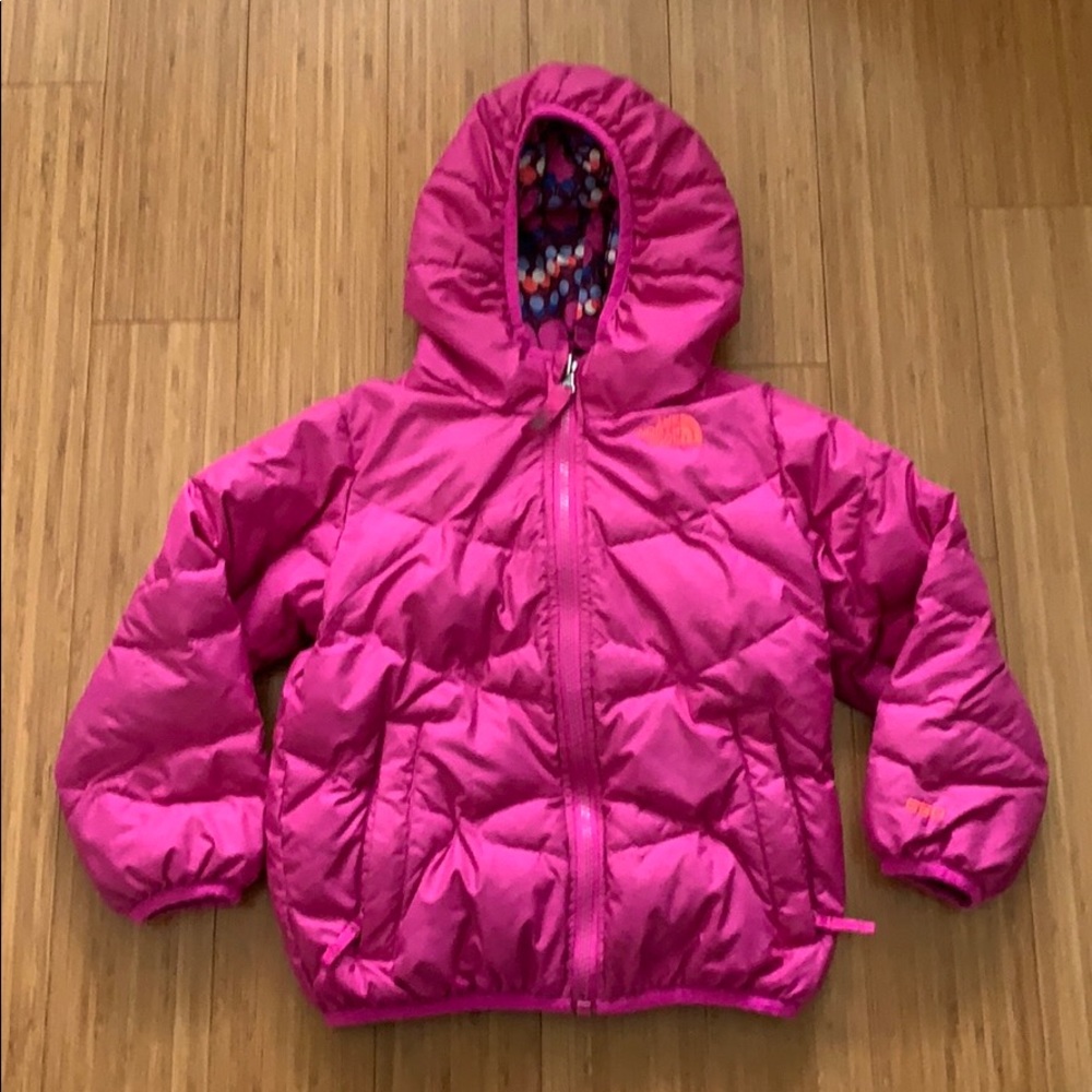 Girls Reversible North Face Down 550 Jacket sz 4